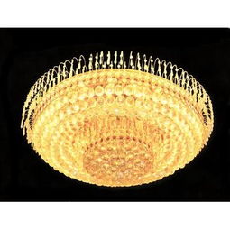 璀璨华光 金色圆形LED水晶吸顶灯，点亮家居奢华风范